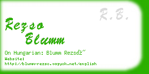 rezso blumm business card
